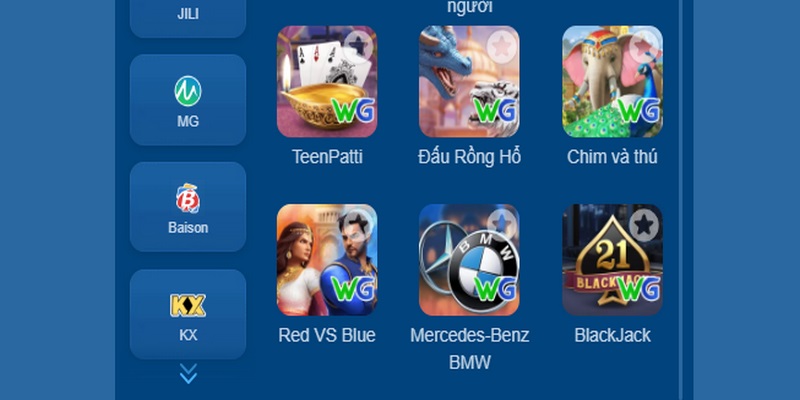 Những tựa game bài WG ăn khách nhất hiện nay